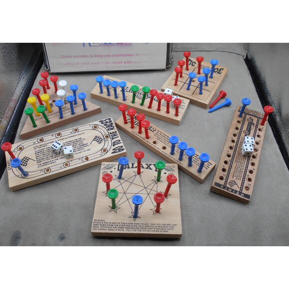 Chadwick Peg Games Set of 7 #97980 Vintage 1989 Brain Teasers Puzzles - Picture 3 of 7